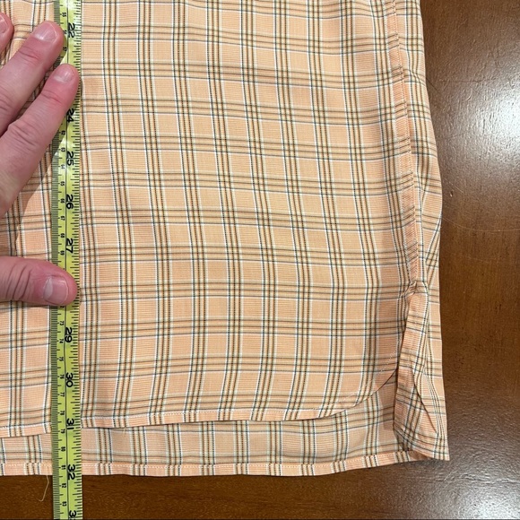 Ermenegildo Zegna Large Orange Windowpane Plaid Dress Shirt - Picture 10 of 16